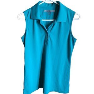Greg Norman play dry women’s Golf polo shirt top SZ M teal green sleeveless
